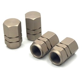 COTRAX Aluminum Air Valve Cap Set of 4 Tire Wheel Car Motorcycle Universal Dress Up Lightweight Made in Taiwan Valve Cap Hexagonal Set of 4 (Matte Bronze)