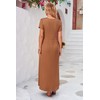 OUGES Short Sleeve Summer Maternity Maxi Dresses for Women 2025