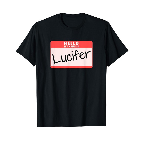 Hello My Name is Lucifer Funny Halloween Devil Costume Tee