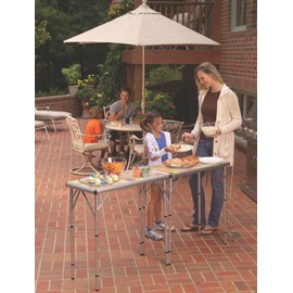 Coleman 4-in-1 Outdoor Folding Table, Lightweight Camping Table with 3 Adjustable Heights & Carry Handle, Great for Patio/Deck, Camping, Tailgating, & More