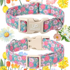 UP URARA PUP 4th of July Dog Collar–American Flag Dog Collars,Patriotic Stars & Baseball Pet Collar with Quick Release,Adjustable for Small/Medium Dogs