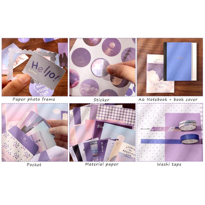 Draupnir 351-Piece Aesthetic Scrapbook Accessory Set, Bullet Junk Journal Set