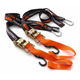 Premium KTM Soft Tie Downs with Ratchet and Clip Hooks (2 Pack), U6910048
