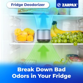 ZARPAX Refrigerator Deodorizer - Single Pack - Fridge Smell Eliminator Lasts for 10 Years -18ft3 Capacity Strong Fridge Odor Absorber, Eliminator & Air Purifier - More Effective Than Baking Soda