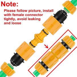 Hotop 6 Pack Double Plug Hose Connector Extender for Garden Hose Pipe Connecting