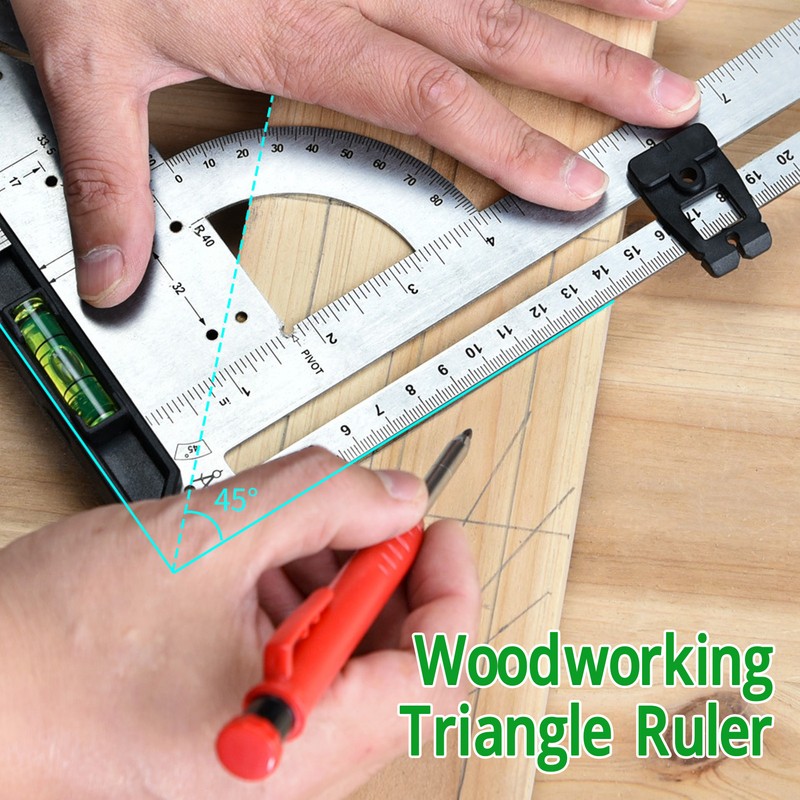 Woodworking Triangle Ruler 7in Dual Scale Square Angle Ruler Carpenter
