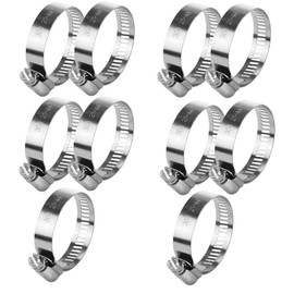 Drado 10 Pack Hose Clips Set Adjustable Jubilee Hose Clips 21-44mm Stainless Steel Pipe Clamps