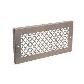 SteelCrest Bronze Series Victorian Rectangular Baseboard Grille - Silver (14" x 6")