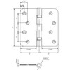 Stone Harbor Hardware 4" Ball-Bearing Door Hinges, 1/4" Radius Corner,