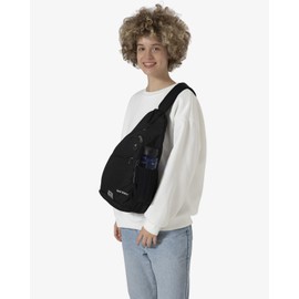 Waterfly sling bag, crossbody backpack, rucksack with adjustable shoulder strap, perfect for outdoor sports, hiking, cycling, mountaineering, travelling, black