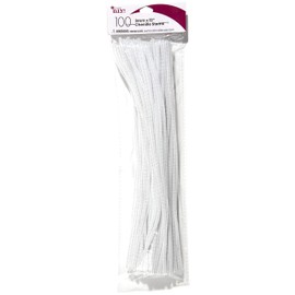 Cousin DIY White Chenille Pipe Cleaners, 3mm x 12 inch, 100 Pack