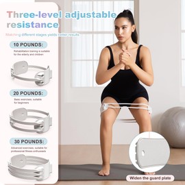 Adjustable Booty Bands-Resistance Bands for Legs Working Out-10/20/30lbs Exercise Workout Band with Carry Bag for Women & Men Physical Therapy, Home Fitness, Strength Training, Yoga (Gray)