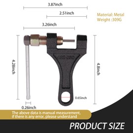 pinflaw 1 PC Motorcycle Chain Breaker, Bicycle Chain Repair Tools, Waterproof Durable Metal Material, 420 428 520 525 528 530, Universal Scooter Chain Repair Accessories (Black)