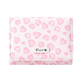 Sunwel Fashion Girls Cute Leopard Print Wallet Small Wallet Card Holder ID Window for Women (PINK LEOPARD)