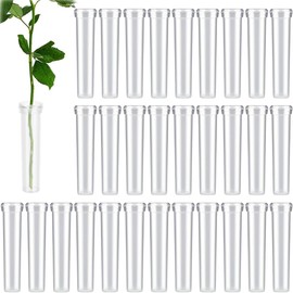 Pack of 30 Test Tubes for Flowers, Test Tube Vase, Test Tube Plastic, Flower Tubes with Caps for Flower Arrangements, Flowers, Plants Decoration