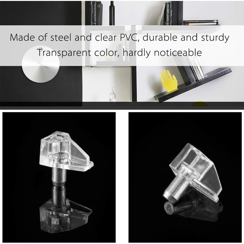 50Pcs Shelf Support Peg, Support Cabinet Shelf Pins, Clear Plastic