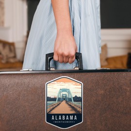 Montgomery, Alabama State Travel Sticker Sticker Decal Notebook Car Laptop 4"x5.5" (Color)