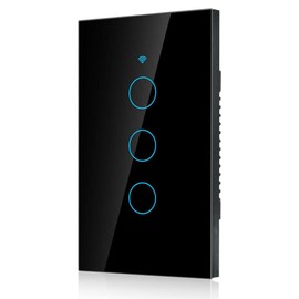 Switch, Remote Switch with Highly Sensitive Touch Keys, Suitable for Google, SIRI Voice Control, 3 Way AC(Black)