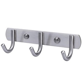 Coat Hooks Wall Mounted Coat Hooks Rack with 3 Round Hooks for Towel Coat Robe Hat Clothes Easy Installation Rust and Water Proof