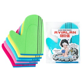 Exfoliating Glove Korean Skin Care Body wash loofah face Lip Body Scrub Dry Brushing Body Brush Foot Back Scrubber scrubbing Bathing Sponge Black Head Remover Gloves (5colors, 5pack)