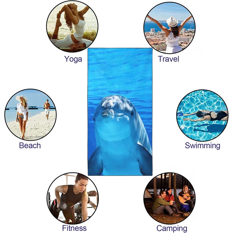 Violetpos Quick Drying and Lightweight Beach Towels Beach Towel Large