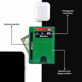 Glamicci Slim Wallet for Men | RFID Protected Minimalist Card Wallet | Credit Card Holder | Slim Mens Wallets & Thin Wallet-RCH1/1A (Green)