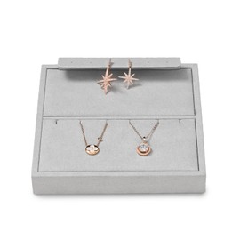 Papten Jewelry Tray Microfiber Necklace Earrings Display Stand Multifunction Drawer Jewellry Organizer