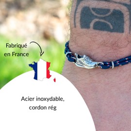Ernestine - Braccialetto running regolabile con cordino in acciaio inossidabile per basket e corsa a piedi - idea regalo per uomo e donna - idea regalo per runner e sport accessorio da polso gioiello