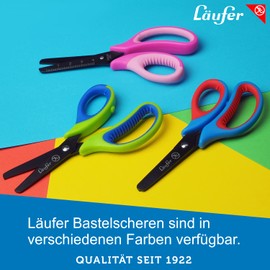 Läufer 87221 Ergonomic Craft Scissors for Kids School from 1st Grade Pink/Pink Right Handed Round Tip Scissors