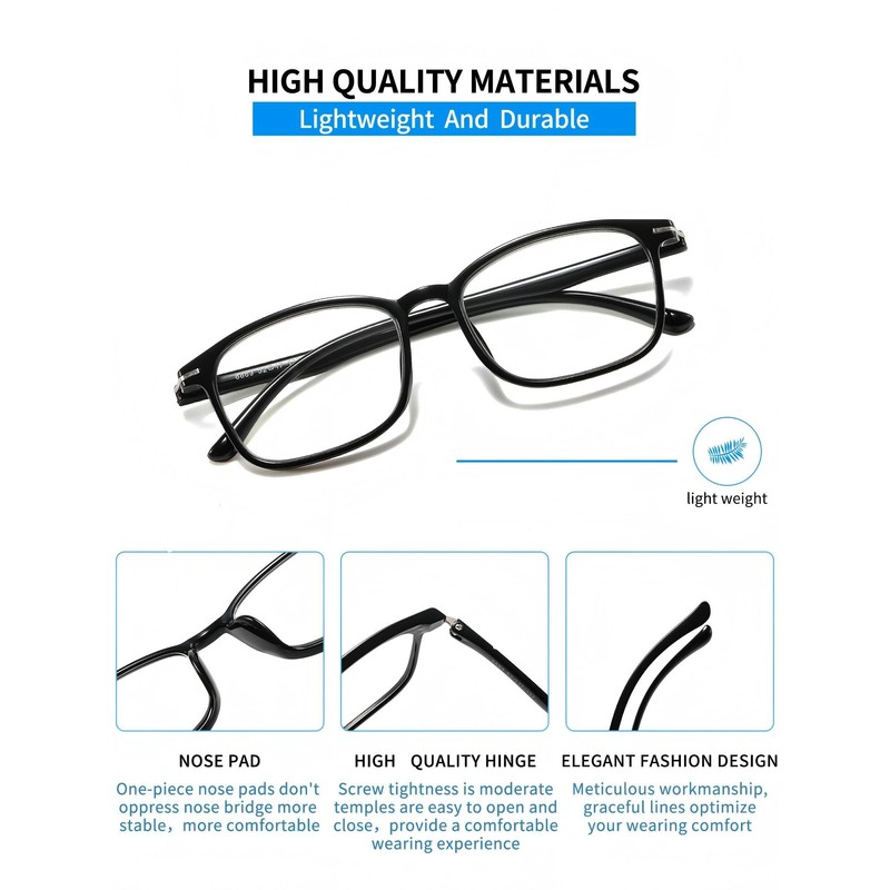 Suertree Self-tinting blue light filter distance glasses, lightweight photochromic myopia