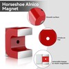 Gulfmew Horseshoe Alnico U Shaped Magnet, 30 lb Pull, Red,