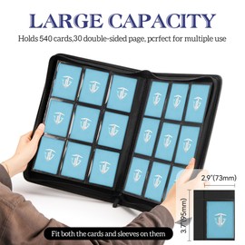 TCGUARD TCGUARD Trading Card Binder, 9 Side Loading Pocket Card Album Hold Up to 540 Cards, Zipper Binder for Cards Collection, TCG Card Holder for Game Card, Sports Card, Yugioh, MTG etc.