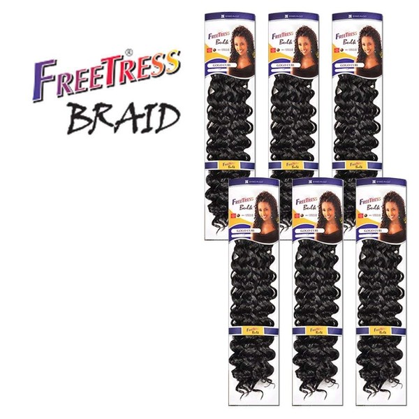 Freetress Synthetic Crochet Bulk Baid Hair - GOGO CURL 26" (6-Pack, TP1B/33)
