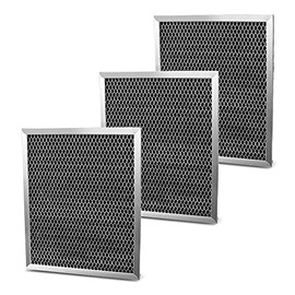 97007696 3-Pack Range Hood Charcoal Filter Compatible with Br-oan, Ken-more Replaces Aluminum Mesh Odour Filter (8-3/4 x 10-1/2 x 3/8 In) by Fetechmate