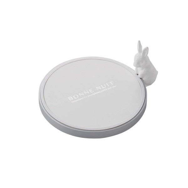 Elecom W-QA08R Wireless Charger, Qi Compatible, 5W, Tabletop, Animal Model,