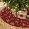 Christmas Tree Skirt 36 Inches(90cm), Gold Snowflakes Red Tree Skirt,
