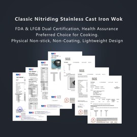 ZhaoYoung Cast iron frying pan,Non stick frying pans,Cast iron skillet Size :11(in),removable wooden handle,smooth surface,Black.