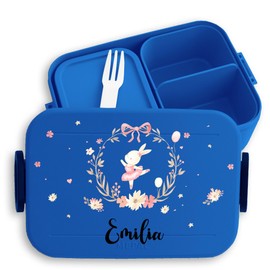 Children's Bento Box Midi Lunch Box for Mepal Bento Box - Cute Rabbit Long Eared Bunny Easter - 900 ml - Blue - Lunch Box Nursery Lunch Box Girls School Rabbit Rabbits Snack Box One