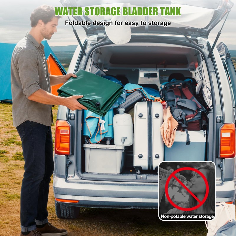 400 L/105.7 Gallon Water Storage Bladder, Foldable Portable Water Bladder