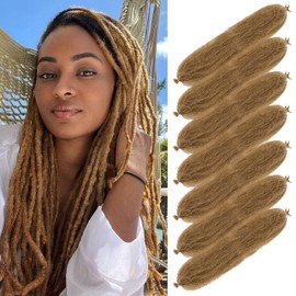 Marley Hair 30 Inch 7 Packs Pre Separated Springy Afro Twist Hair Honey Blonde Marley Twist Braiding Hair for Faux Locs Crochet Hair Pre Fluffed Spring Twist Hair Extensions (30",27)