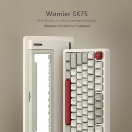 Womier SK75 75% Keyboard with Full Aluminum Wireless Mechanical Gaming Keyboard, VIA Custom Keyboard, Pre-lubed POM Switches RGB Creamy Gaming Keyboard, 3-Modes Gasket Hot Swappable Keyboard, White-1