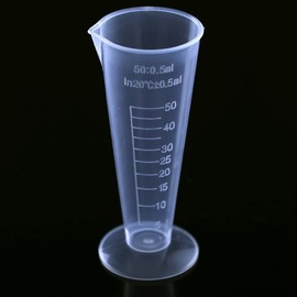 2PCS Measuring Cup, 50ml PP Plastic Graduated Beaker Transparent with Measurement Mark for Lab, Kitchen Liquids Making
