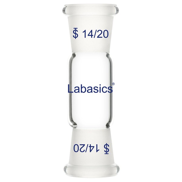 Labasics Borosilicate Glass Straight Connecting Adapter, Two 14/20 Ground Outer