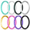 ThunderFit Thin and Stackable Silicone Rings, 8 Pack Silicone Wedding