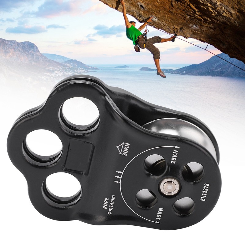 30KN Hitch Climber Pulley Rescue Equipment Dual Bearing for Rigging
