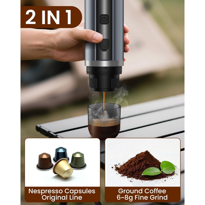 Amjdcoe Portable Espresso Maker, 20 Bar Electric Espresso Machine for