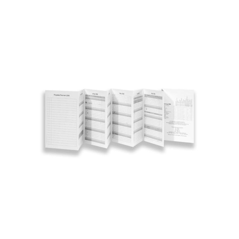 A6 Leporello/Folding Planner (No Booklet) | Annual Calendar Year Planner