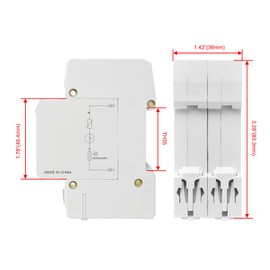 Heschen Surge Protector SPD, HS-20RT-C, 2P 275VAC 20KA, Integrated Replaceable Overcurrent Fuse, Fireproof, 35mm DIN Rail Mount