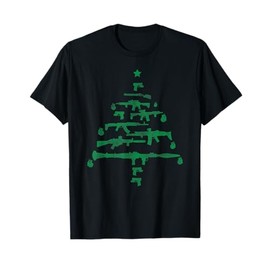 Albero di Natale Pistole Fucili Armi da fuoco Granate Milita Maglietta