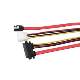 22 Pin SATA ATA Data and Power Combo Cable,22Pin SATA to 7Pin Serial ATA Data Cable + 4Pin IDE LP4 Power Cable (Date 30)